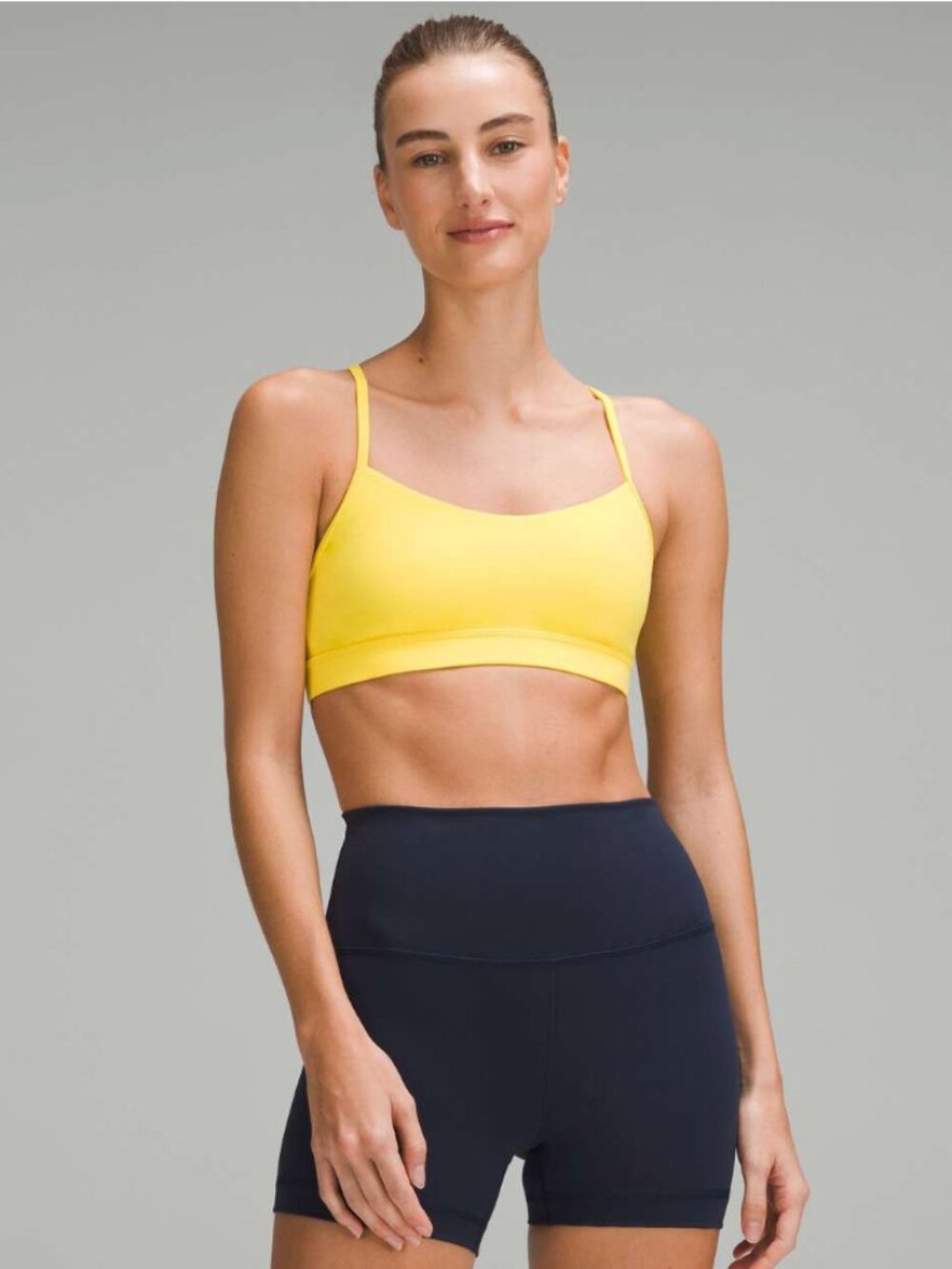 Lululemon Flow Y Bra Nulu *Light Support, A–C Cups Utility Yellow Size 8